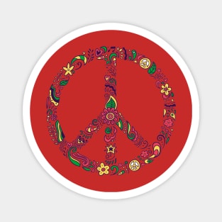 Flowery Peace Sign Magnet